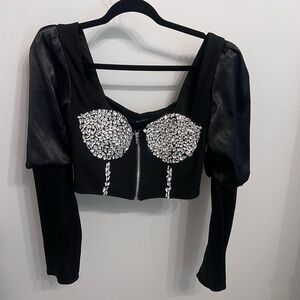 NWT AKIRA Sparkly Black Top